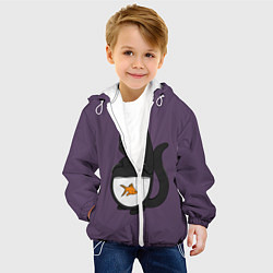 Куртка с капюшоном детская Довольный кот, цвет: 3D-белый — фото 2