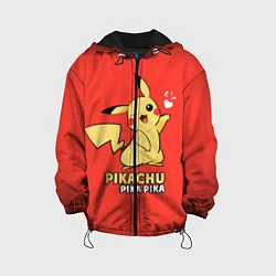 Куртка с капюшоном детская Pikachu Pika Pika, цвет: 3D-черный