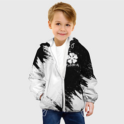 Куртка с капюшоном детская ЧЁРНЫЙ КЛЕВЕР BLACK CLOVER, цвет: 3D-белый — фото 2