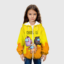 Куртка с капюшоном детская Among Us Желток, цвет: 3D-белый — фото 2
