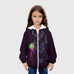 Куртка с капюшоном детская Медуза и космонавт, цвет: 3D-белый — фото 2