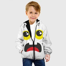 Куртка с капюшоном детская Испуганное лицо, цвет: 3D-черный — фото 2