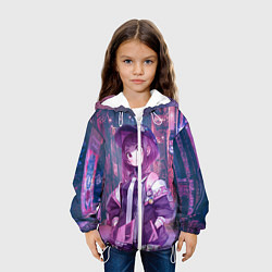 Куртка с капюшоном детская Урарака Очако, цвет: 3D-белый — фото 2