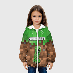 Куртка с капюшоном детская MineCraft Крипер, цвет: 3D-белый — фото 2