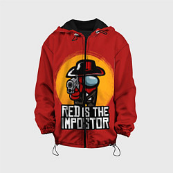 Куртка с капюшоном детская Red Is The Impostor, цвет: 3D-черный