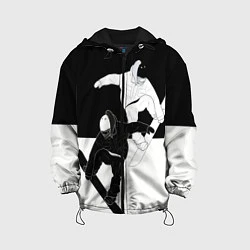 Куртка с капюшоном детская Сноубордисты, цвет: 3D-черный