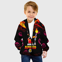 Куртка с капюшоном детская BRAWL STARS AMBER, цвет: 3D-черный — фото 2