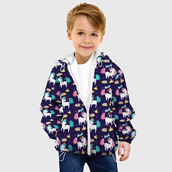 Куртка с капюшоном детская Unicorn pattern, цвет: 3D-белый — фото 2