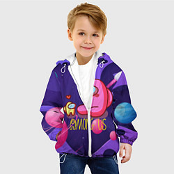 Куртка с капюшоном детская Among Us Love, цвет: 3D-белый — фото 2