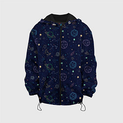 Куртка с капюшоном детская Далекий космос, цвет: 3D-черный