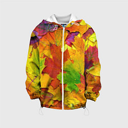 Куртка с капюшоном детская Осенние листья, цвет: 3D-белый