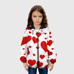 Куртка с капюшоном детская Сердечки, цвет: 3D-черный — фото 2