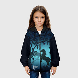 Куртка с капюшоном детская Конь, цвет: 3D-черный — фото 2