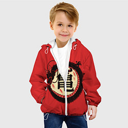 Куртка с капюшоном детская Иероглифы Китайский Дракон, цвет: 3D-белый — фото 2