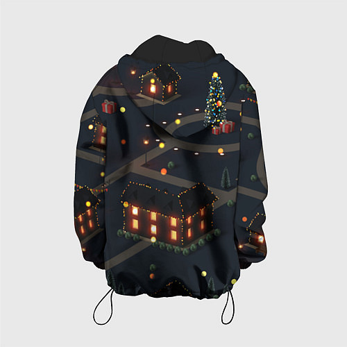 Детская куртка Новогоднее освещение / 3D-Черный – фото 2