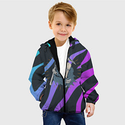 Куртка с капюшоном детская Skate or die art, цвет: 3D-черный — фото 2