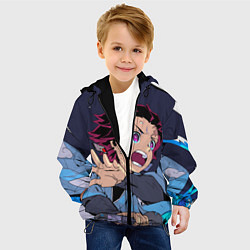 Куртка с капюшоном детская Клинок Рассекающий Демонов, цвет: 3D-черный — фото 2