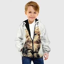 Куртка с капюшоном детская Котёнок, цвет: 3D-черный — фото 2