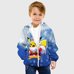 Куртка с капюшоном детская НОВОГОДНИЙ ПИКАЧУ, цвет: 3D-белый — фото 2