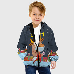 Куртка с капюшоном детская Коронавирусный Новый Год, цвет: 3D-черный — фото 2