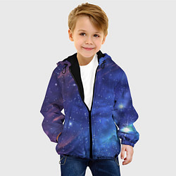 Куртка с капюшоном детская Звёздное небо, цвет: 3D-черный — фото 2