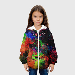 Куртка с капюшоном детская Краски, цвет: 3D-белый — фото 2