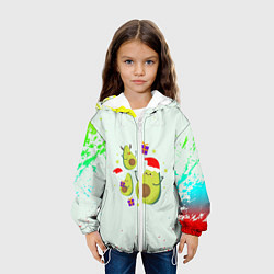 Куртка с капюшоном детская Новогодние Авокадо, цвет: 3D-белый — фото 2