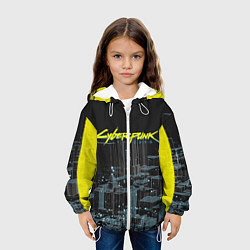 Куртка с капюшоном детская Город CYBERPUNK 2077, цвет: 3D-белый — фото 2