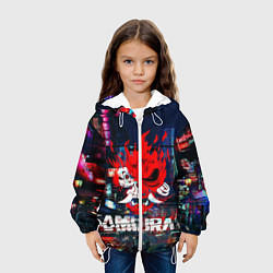 Куртка с капюшоном детская Киберпанк 2077 глитч, цвет: 3D-белый — фото 2
