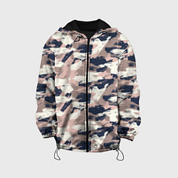 Куртка с капюшоном детская Кремовый камуфляж, цвет: 3D-черный
