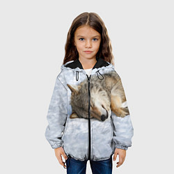 Куртка с капюшоном детская Спящий Волк, цвет: 3D-черный — фото 2