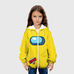 Куртка с капюшоном детская Among Us Brawl Stars, цвет: 3D-белый — фото 2