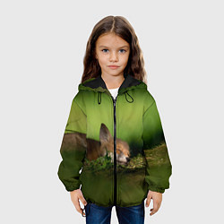 Куртка с капюшоном детская Сонный лисенок, цвет: 3D-черный — фото 2