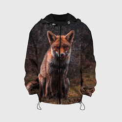 Куртка с капюшоном детская Хищная лисица, цвет: 3D-черный