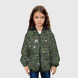 Куртка с капюшоном детская Военные атрибуты, цвет: 3D-черный — фото 2