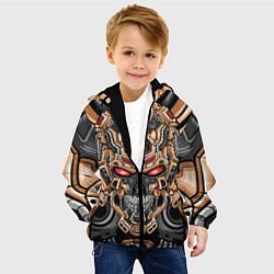 Куртка с капюшоном детская CyberSkull, цвет: 3D-черный — фото 2
