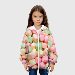 Куртка с капюшоном детская Маршмэлов зефирки нежные, цвет: 3D-белый — фото 2