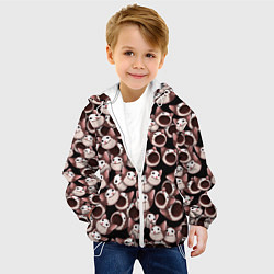Куртка с капюшоном детская Popping cats, цвет: 3D-белый — фото 2