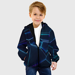 Куртка с капюшоном детская 3D ПЛИТЫ НЕОНОВЫЕ ПЛИТЫ, цвет: 3D-черный — фото 2