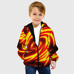 Куртка с капюшоном детская ОГНЕННЫЕ ВОЛНЫ FIRE STRIPES, цвет: 3D-черный — фото 2