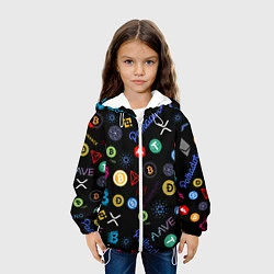 Куртка с капюшоном детская BITCOIN PATTERN БИТКОИН Z, цвет: 3D-белый — фото 2
