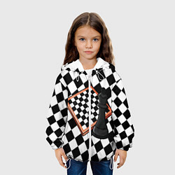 Куртка с капюшоном детская Шахматы, цвет: 3D-белый — фото 2