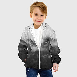 Куртка с капюшоном детская Волк в лесу, цвет: 3D-белый — фото 2