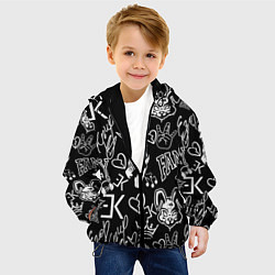 Куртка с капюшоном детская Егор Крид LogoBombing, цвет: 3D-черный — фото 2