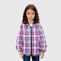 Куртка с капюшоном детская Текстура в клетку, цвет: 3D-черный — фото 2