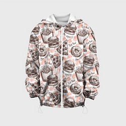 Куртка с капюшоном детская Фастфуд Fast food, цвет: 3D-белый