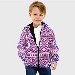 Куртка с капюшоном детская Русские народные узоры, цвет: 3D-черный — фото 2