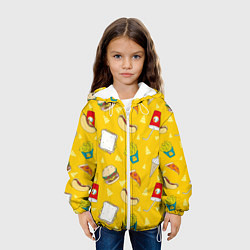 Куртка с капюшоном детская Фастфуд, цвет: 3D-белый — фото 2