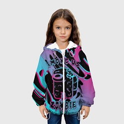 Куртка с капюшоном детская Among Us Neon Zombie, цвет: 3D-белый — фото 2
