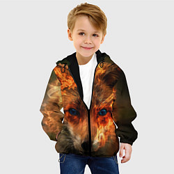 Куртка с капюшоном детская Огненная лиса, цвет: 3D-черный — фото 2